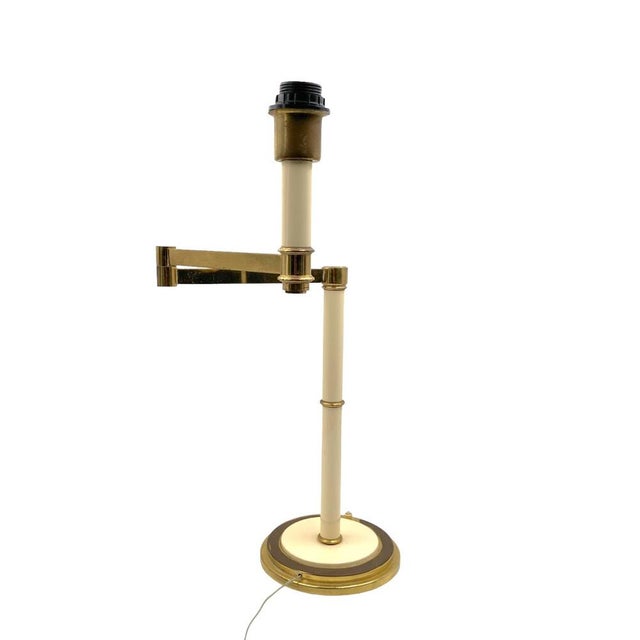 Metal Hollywood Regency Brass Table Lamp by Tommaso Barbi, 1970 For Sale - Image 7 of 14