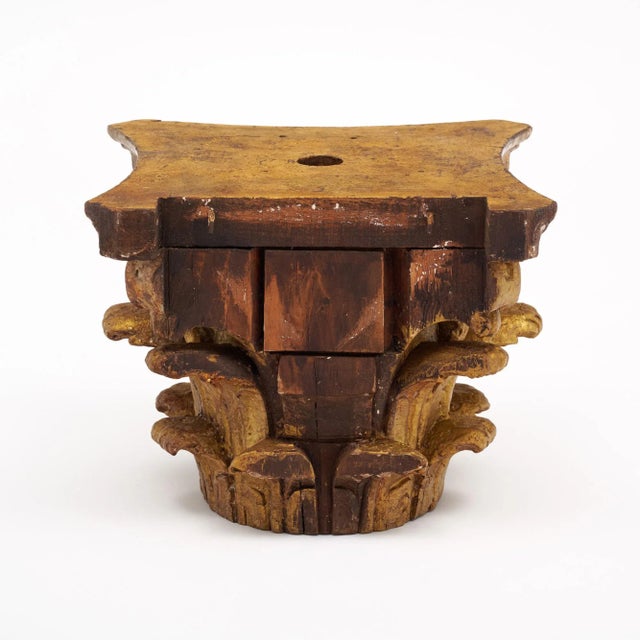 Wood Antique French Corinthian Capital For Sale - Image 7 of 9