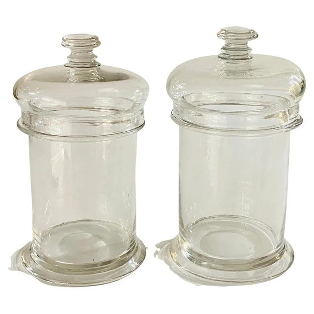 These Glass pot are in Glass. They have a glass lid too. The condition is Good It has been done in France, circa 1970....