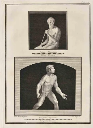 Giovanni Elia Morghen, Ancient Roman Fresco Herculaneum, Etching, 18th Century