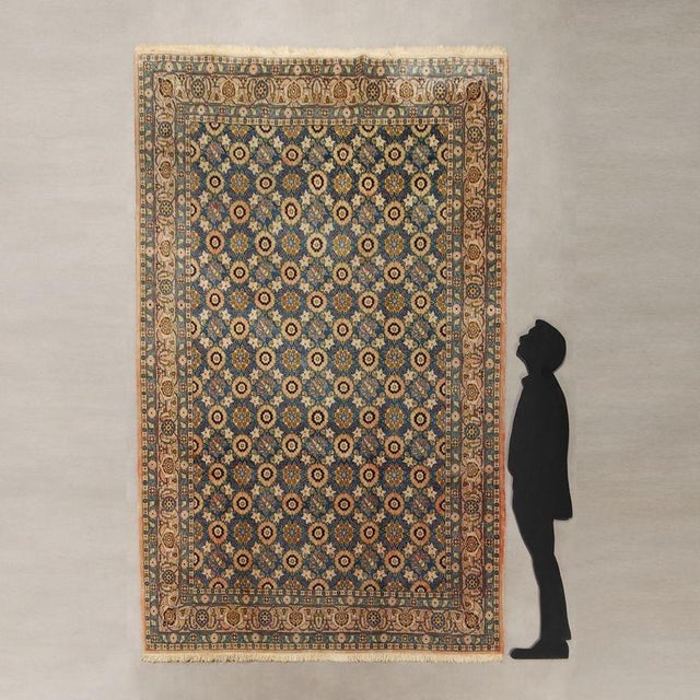 Veramin rug in cotton and wool, extra-fine knot, hand-made. This piece is attributed to the mentioned designer/maker. It...