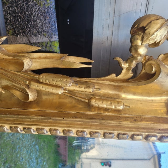 Gold Large Mirror in Golden Wood, Tuscany, Mid-19th Century For Sale - Image 8 of 18