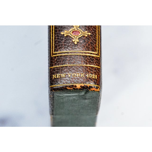 Neat Faux Antique Leather Book Hidden Safe Folio Desk Home Decor For Sale In New York - Image 6 of 13