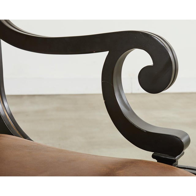 Black Ralph Lauren English Regency Style Alastair Library Chair For Sale - Image 8 of 18