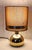 Brown Vintage Gilt Metal Ball Table Lamp with Brown Fabric Shade from Bewatt, 1980s For Sale - Image 8 of 8