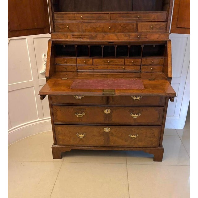 Antique George I Figured Walnut Bureau Bookcase with Secretaire, 1720 For Sale - Image 9 of 18