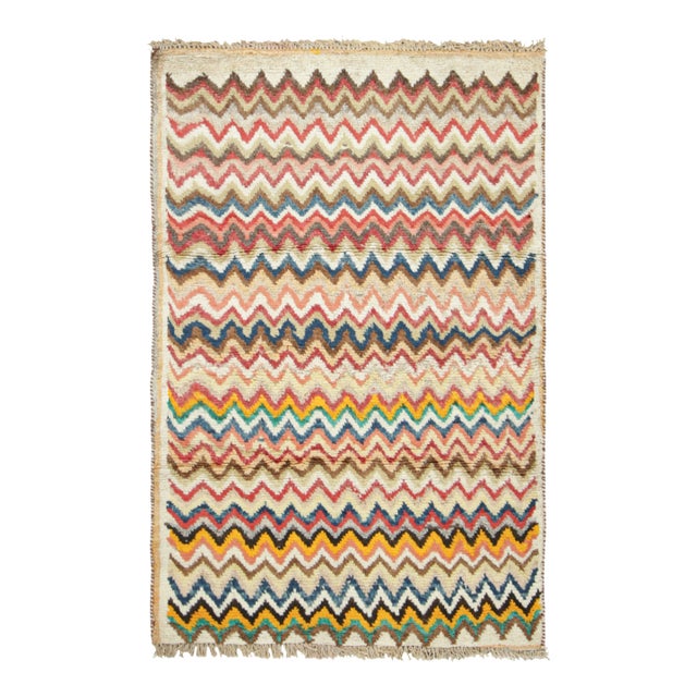 Vintage Gabbeh Persian Rug With Polychromatic Geometric Patterns - Rug & Kilim For Sale