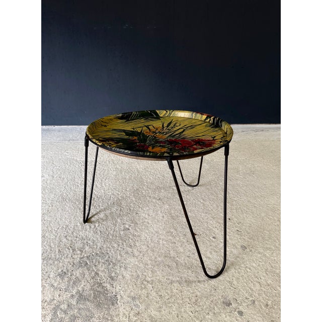 Mid-Century Modern Vintage French Tripod Tray Side Table, 1950s For Sale - Image 3 of 16