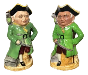 Antique Quality Staffordshire Toby Jugs, 1880s, Set of 2