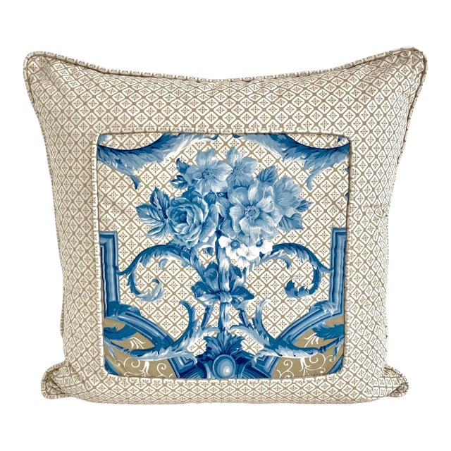 Custom Chinoiserie Polished Cotton Pillows - A Pair For Sale