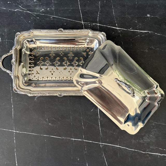 Unique Antique John Round & Sons 3 Piece Covered Vegetable Dish [Sheffield 3025]. Beautiful insert designed to hold...