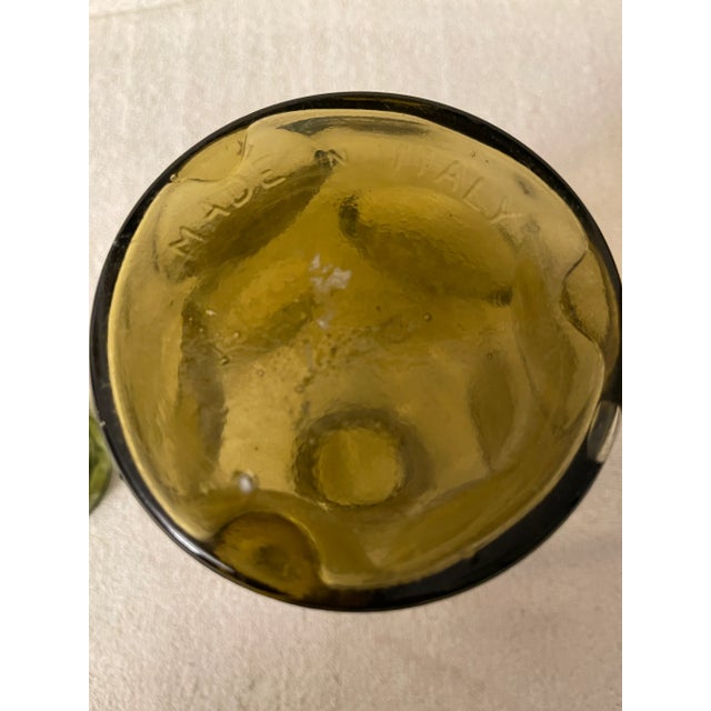Vintage 1960's Olive Green Art Glass Decanter or Bottle With Stopper For Sale - Image 11 of 12