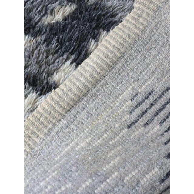Mid-Century Gray Wool Rya Rug, Sweden, 1960s For Sale - Image 5 of 8