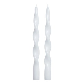 Lumière Twist Taper Candles, Set of 12 in White, 10" For Sale