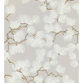 Sandberg for The House of Scalamandré Pine Wallcovering, Grey For Sale