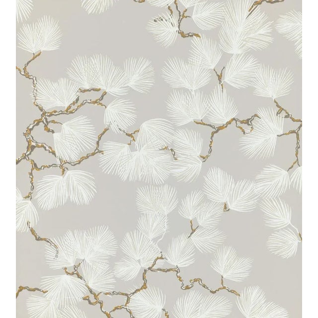 Sandberg for The House of Scalamandré Pine Wallcovering, Grey For Sale