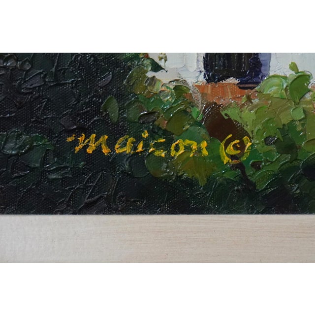 Maison Artist Signed Mediterranean Oil Painting on Canvas For Sale - Image 10 of 11