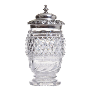 1820s John & Thomas Settle Sterling Silver & Crystal Pepper