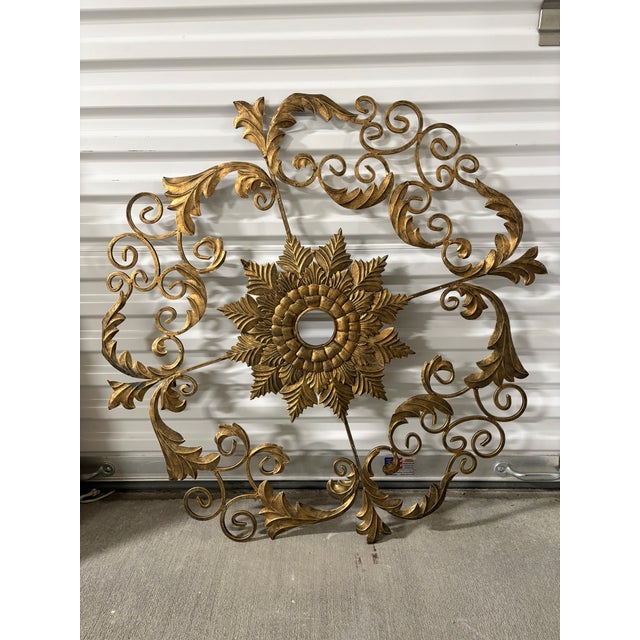 Decorative French Gold Ceiling Medallion, 19th Century For Sale In Savannah - Image 6 of 6
