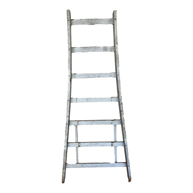Vintage Gray Belgian Farm Ladder For Sale