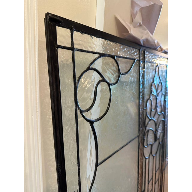 21st Century Traditional Leaded Glass Window 39.75 X 71 For Sale - Image 4 of 12