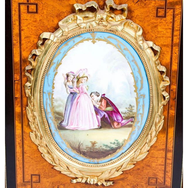 Victorian Burr Walnut & Sèvres Plaques Credenza For Sale - Image 11 of 18
