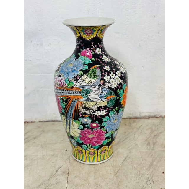 Ceramic Large Chinoiserie Floor Vase For Sale - Image 7 of 7