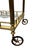 Vintage Regency Style Brass & Glass Three-Tier Bar Cart With Large Casters For Sale In Charlotte - Image 6 of 8