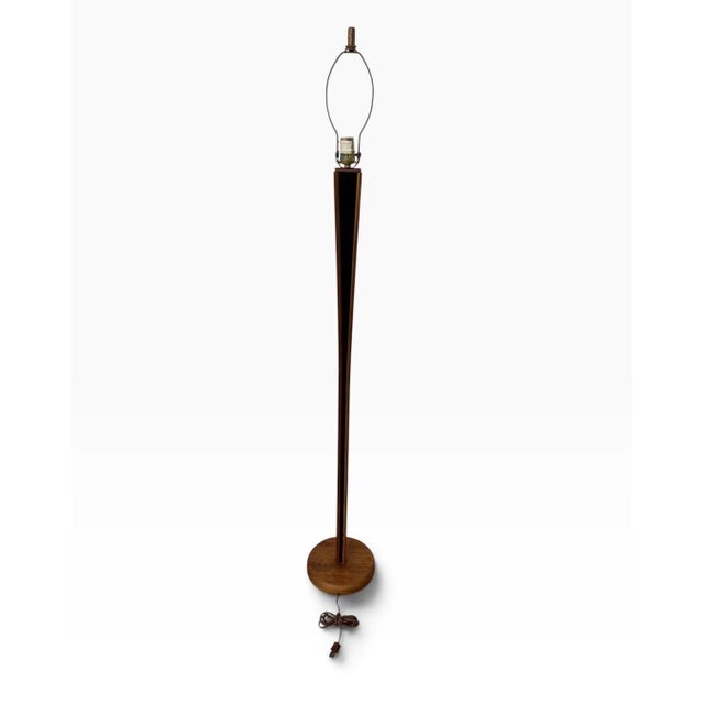 Mid 20th Century Danish Modern Black Accent Teak Floor Lamp For Sale In Philadelphia - Image 6 of 6