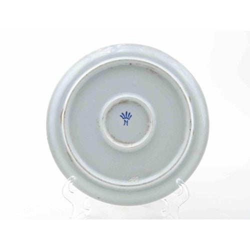 Hand-Painted Porcelain Saucer, Mid-20th Century For Sale - Image 3 of 6