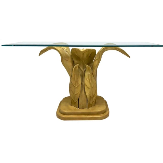 1970s Italian Casa Bique Cast Leaf Form Modern Organic Console Table For Sale - Image 10 of 10