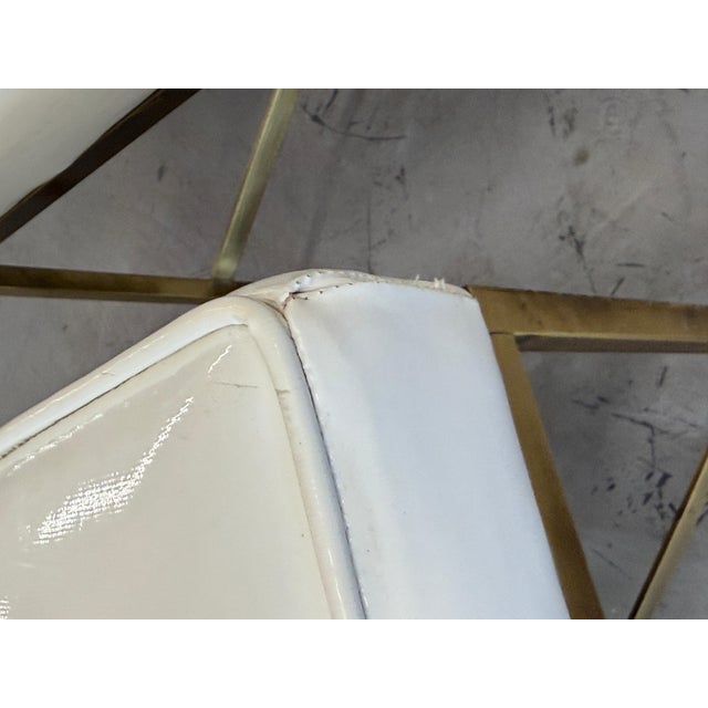 1950s Paul McCobb for Calvin X Base Brass Stools w/ Original Upholstery For Sale - Image 14 of 16
