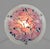 Metal Loys Lucha French Art Deco Pendant Light 1930s - Enameled Pink Foliage Bowl For Sale - Image 7 of 11