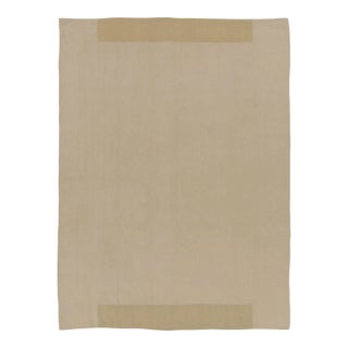 Rug & Kilim’s Contemporary Textural Solid Kilim in Beige and Cream Tones For Sale