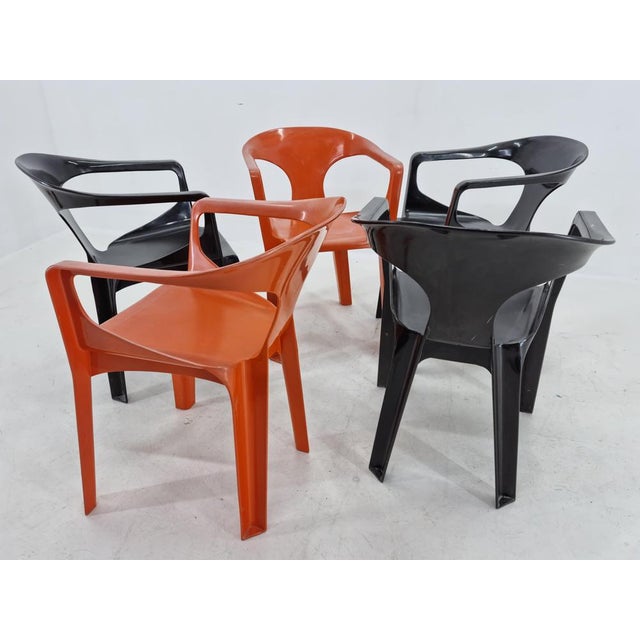 Mid-Century Stackable Chairs by Henry Massonnet, France, 1972, Set of 5 For Sale - Image 11 of 16