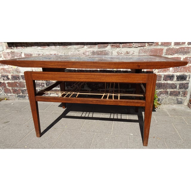 Teak Coffee Table with Ceramic Tiles from Vallauris Lascaux, 1950s For Sale - Image 6 of 18