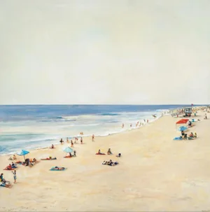 Summer Beach Day 24x24 Giclee Print on Canvas
