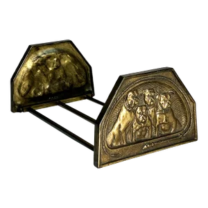 1920s Art Deco Judd Expanding Cast Iron Brass/Bronze American Bulldogs Book Rack Holder Bookends