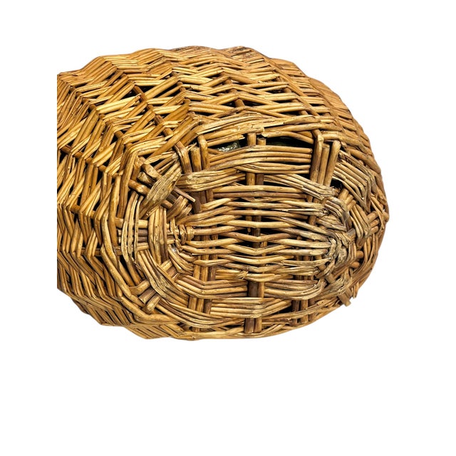 Antique Large Size French Provincial Wicker and Glass Demijohn For Sale - Image 10 of 14