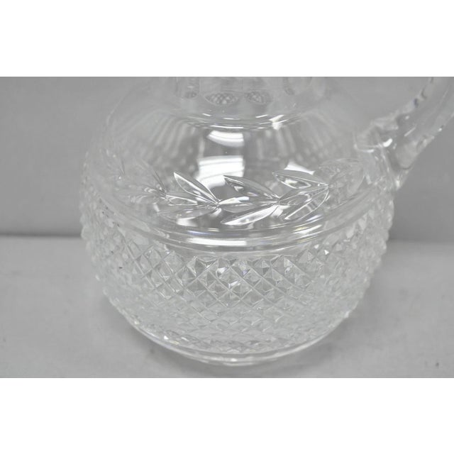 Vintage Victorian Style Leah Pattern Cut Crystal Glass Water Pitcher by Galway For Sale In Philadelphia - Image 6 of 11