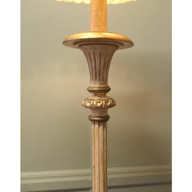 Louis Philippe Style Painted and Gilt Floor Lamp, 1910s For Sale - Image 6 of 9