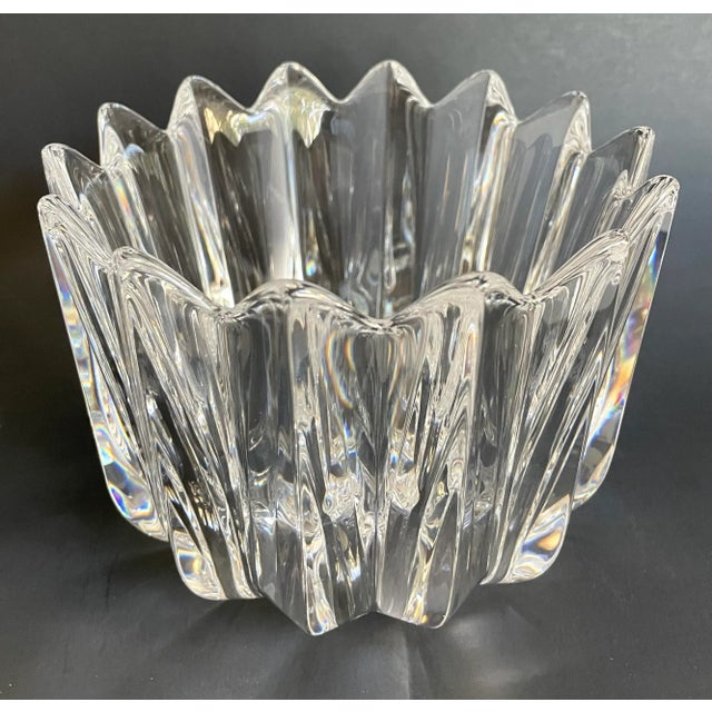 Late 20th Century Vintage Orrefors Jan Johansson Crystal "Fleur" Bowl For Sale - Image 5 of 10