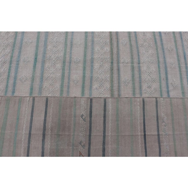 Mid 20th Century Large Vintage Neutral Paneled Kilim in Neutral Muted Tones 10'4" X16'8" For Sale - Image 5 of 13
