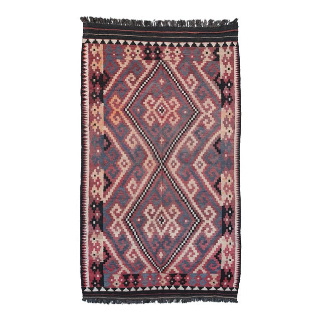 1970s Earthtone Handwoven Vintage Afghan Maimana Kilim For Sale