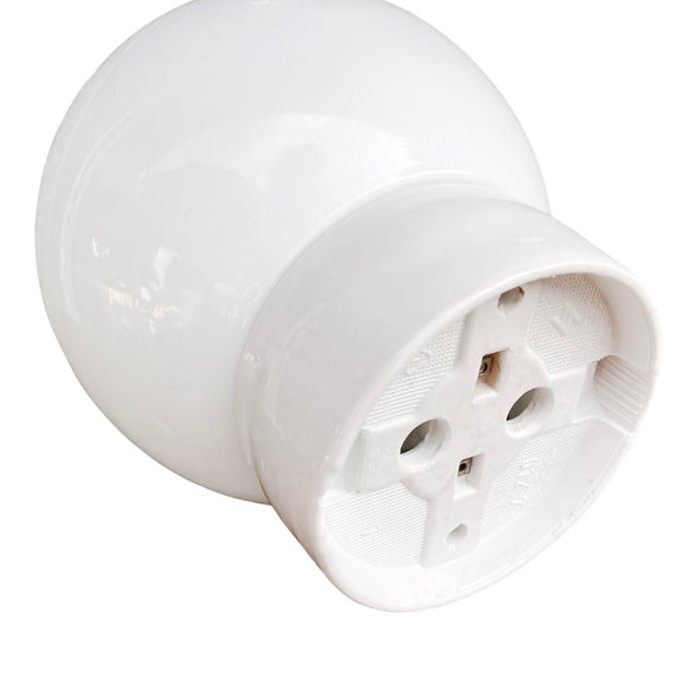 Industrial Wall Lamp, White, Glass, Foton, Poland, 1960s. For Sale - Image 10 of 10