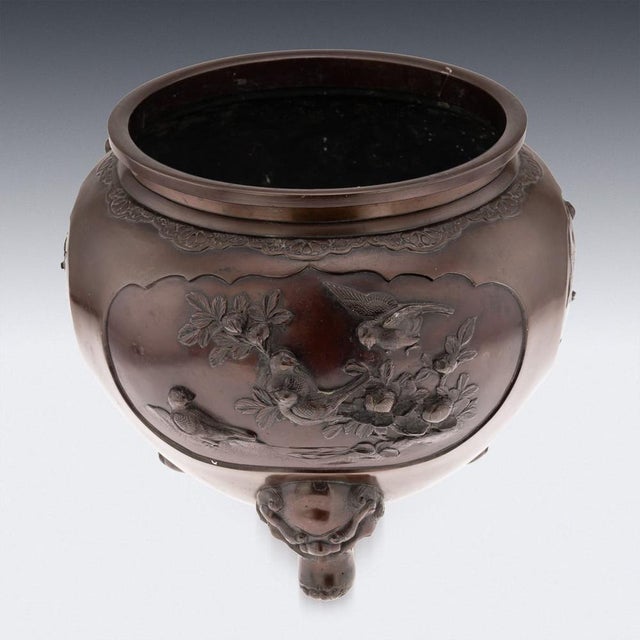 Large Antique Japanese Meiji Bronze Mythological Planter, 19th Century For Sale - Image 4 of 18
