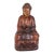 LRG 16" Hand-Carved Hardwood Meditative Buddha Statue For Sale