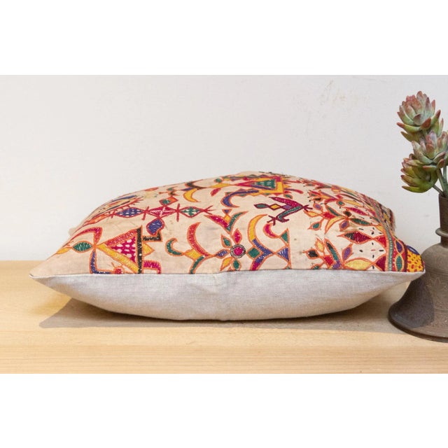 19th Century Nitya Antique Tribal Grain Sack Pillow For Sale - Image 5 of 7