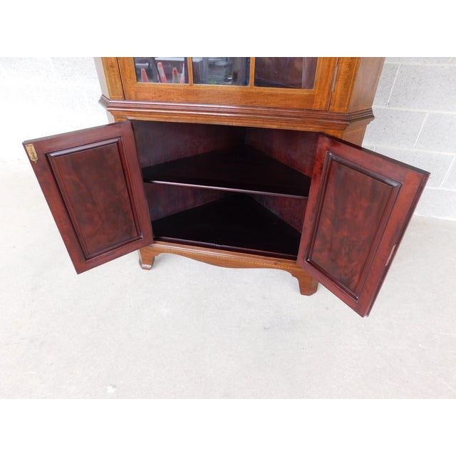 Potthast Federal Style Mahogany Inlay Corner Cabinet For Sale - Image 9 of 17