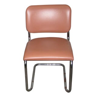 Mid Century Tubular Chrome Frame Thonet Chair-Unsigned For Sale